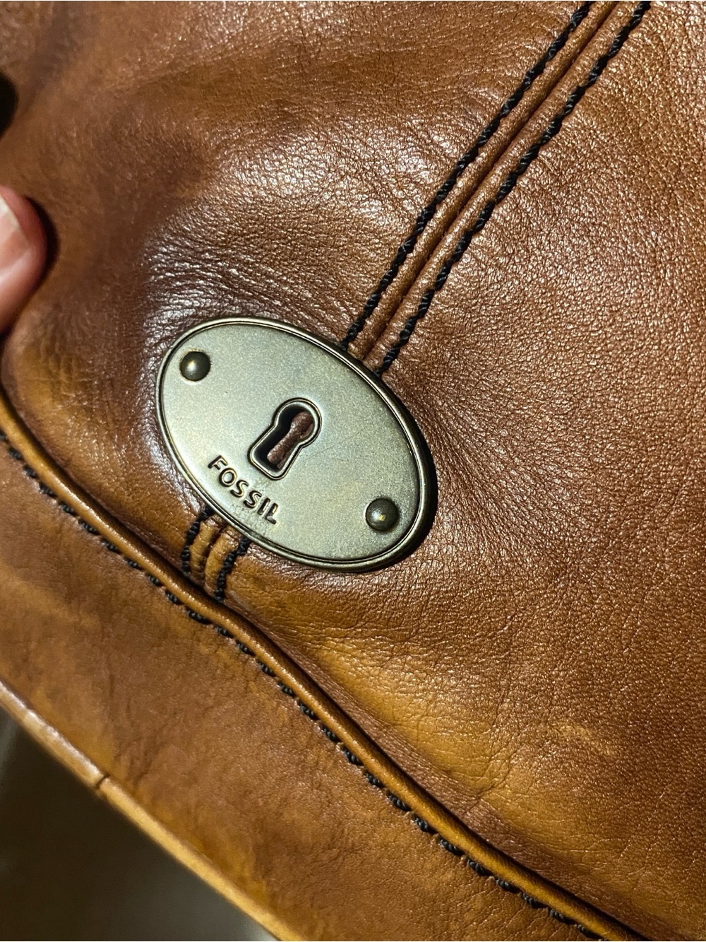 FOSSIL Vintage Reissue women's brown leather distressed backpack bag drawstring - Picture 13 of 16